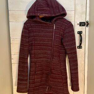 Bench Maroon Knit Zip-Up Hoodie